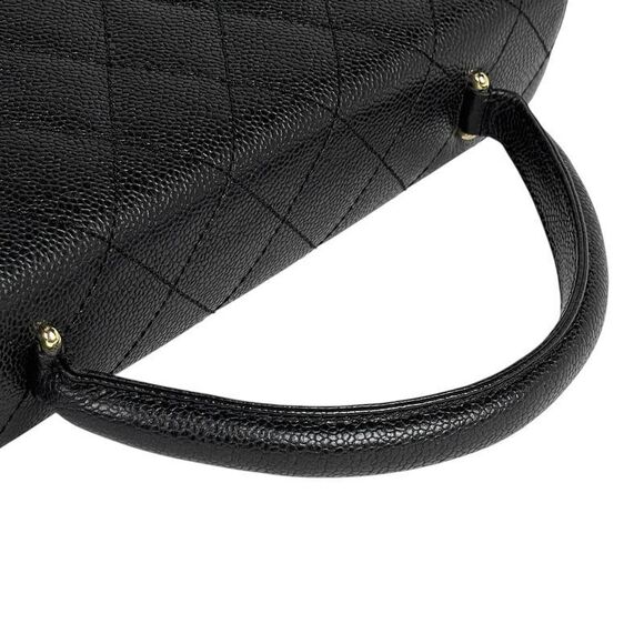 Chanel Cocomark Handbag Matelasse Handbag Caviar Skin Black A21397 Women's - Picture 10 of 14